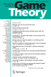 International Journal of Game Theory cover