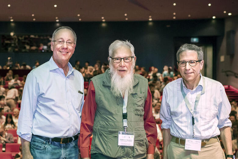 Roger Myerson, Robert Aumann and Eric Maskin at the fifth World Congress in Maastricht.